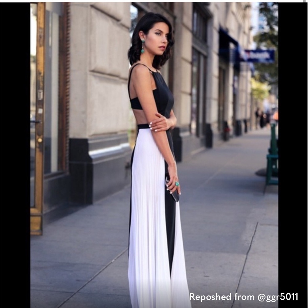 BCBGMaxAzria Black and White Maxi Dress